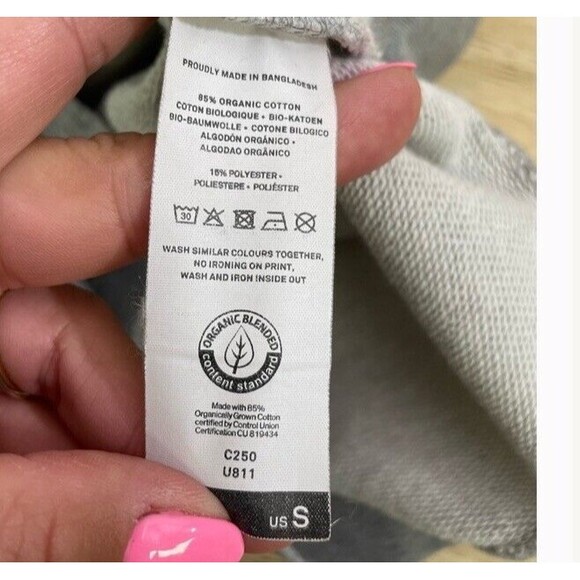 Wituka Zest Sweatshirt Organic Cotton Cycle Lemons Fair Trade Crew Minimalist S - Picture 7 of 10